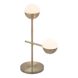 Zuo Modern Waterloo Table Lamp, 27-1/4inH, White Shade/Brushed Brass Base