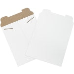 Partners Brand Stayflats Flat Mailers, 11in x 13 1/2in, White, Pack of 100