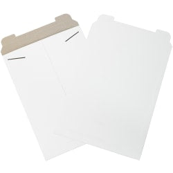 Partners Brand Stayflats Flat Mailers, 13in x 18in, White, Pack of 100