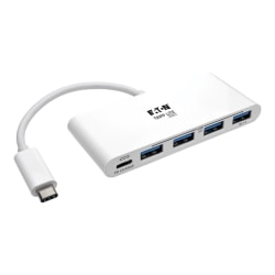 Tripp Lite 4-Port USB 3.1 USB-C to USB-A Hub w/ USB-C Charging Port 5 Gbps - Hub - 4 x SuperSpeed USB 3.0 - desktop