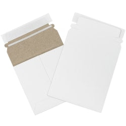 Partners Brand Self-Seal Stayflats Plus Express Pouch Mailers, 5 1/8in x 5 1/8in, White, Pack of 200