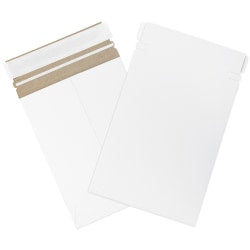 Partners Brand Self-Seal Stayflats Plus Express Pouch Mailers, 6in x 8in, White, Pack of 100