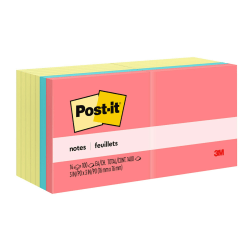 Post-it Super Sticky Notes, 3 in x 3 in, 12 Pads, 90 Sheets/Pad, 2x the Sticking Power, Energy Boost Collection