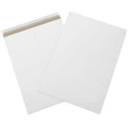 Partners Brand Self-Seal Stayflats Plus Express Pouch Mailers, 18in x 24in, White, Pack of 50