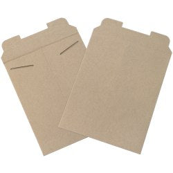 Partners Brand Kraft Stayflats Flat Mailers, 9 3/4in x 12 1/4in, Kraft Brown, Pack of 100