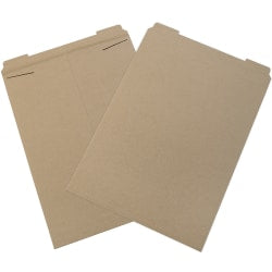 Partners Brand Stayflats Flat Mailers, 20in x 27in, Kraft Brown, Pack of 50