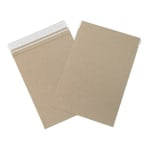 Partners Brand Self-Seal Stayflats Plus Flat Mailers, 9in x 11 1/2in, Kraft Brown, Pack of 100