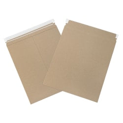 Partners Brand Self-Seal Stayflats Plus Flat Mailers, 12 3/4in x 15in, Kraft Brown, Pack of 100