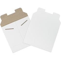 Partners Brand Stayflats Flat Mailers, 6in x 6in, White, Pack of 200