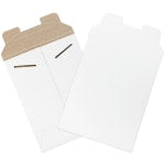 Partners Brand Stayflats Flat Mailers, 6in x 8in, White, Pack of 100