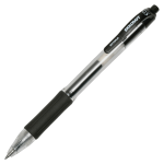 SKILCRAFT Zebra Gel-Ink Retractable Rollerball Pens, 0.5 mm, Fine Point, Black Barrel, Black Ink, Pack Of 12 (AbilityOne 7520-01-647-1706)