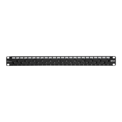 Tripp Lite 24-Port 1U Rack-Mount Cat5e/6 Offset Feed-Through Patch Panel with Cable Management Bar, RJ45 Ethernet, TAA - Patch panel - RJ-45 X 24 - black - 1U - 19in - TAA Compliant