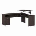 Bush Furniture Cabot 3-Position Sit-To-Stand Height-Adjustable L-Shaped Desk, 72inW, Heather Gray, Standard Delivery