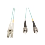 Eaton Tripp Lite Series 10Gb Duplex Multimode 50/125 OM3 LSZH Fiber Patch Cable (LC/ST) - Aqua, 10M (33 ft.) - Patch cable - LC multi-mode (M) to ST multi-mode (M) - 10 m - fiber optic - duplex - 50 / 125 micron - OM3 - aqua blue