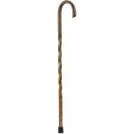 Brazos Walking Sticks Twisted Oak Crook Neck Wood Walking Cane, 37in, Brown