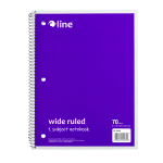 C-Line Wide Rule Spiral Notebooks, 8in x 10-1/2in, 1 Subject, 70 Sheets, Purple, Case Of 24 Notebooks