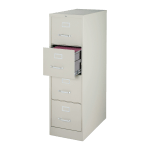 Lorell Fortress 22inD Vertical 4-Drawer Letter-Size File Cabinet, Light Gray