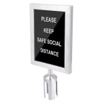 CSL Double-Sided Sign Holder For 6ft Stanchion, Stainless Steel