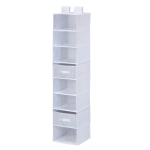 Honey-Can-Do Hanging Vertical Polyester Closet Organizer With 2-Pack Drawers, 8-Shelves, 54inH x 12inW x 12inD, White