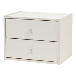 IRIS TACHI 13inH Modular Stacking Storage Box With Drawers, Off White