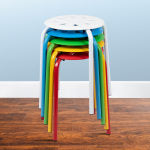 Flash Furniture Plastic 17-1/2in Nesting Stack Stools, Assorted Colors, Set Of 5 Stools