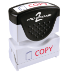 AccuStamp2 Copy Stamp, Shutter Pre-Inked Two-Color Copy Stamp, 1/2in x 1-5/8in Impression, Red/Black Ink