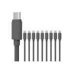 ChargeTech - USB / power cable - 24 pin USB-C (M) - 5 V - 2.4 A - retractable (pack of 10)