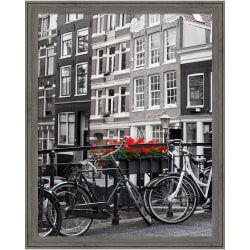 Amanti Art Wood Picture Frame, 25in x 21in, Matted For 20in x 24in, Svelte Clay Gray