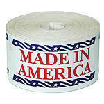 Tape Logic Preprinted Shipping Labels, USA502, "Made In America," 5in x 2 1/2in, Red/White/Blue, Roll Of 500