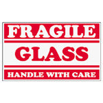 Tape Logic Preprinted Shipping Labels, SCL547, "Fragile Glass Handle With Care," 3in x 5in, Red/White, Pack Of 500