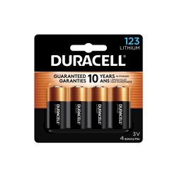 Duracell Photo 3-Volt 123 Lithium Battery, Pack Of 4