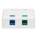 Eaton Tripp Lite Series Surface-Mount Box for Keystone Jacks - 2 Ports, White - Surface mount box - white - 2 ports