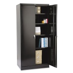 Tennsco Deluxe Steel Storage Cabinet, 4 Adjustable Shelves, 78inH x 36inW x 24inD, Black