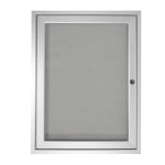 Ghent 1 Door Enclosed Vinyl Bulletin Board, Satin Aluminum Frame, 36inH x 36inW, Silver