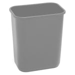 Highmark Rectangular Plastic Wastebasket, 6.5 Gallons, 15inH x 10inW x 14-1/4inD, Gray