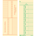 TOPS Named Days/Overtime Time Cards - 3.37in x 8.25in Sheet Size - Yellow - Manila Sheet(s) - Green, Red Print Color - 100 / Pack