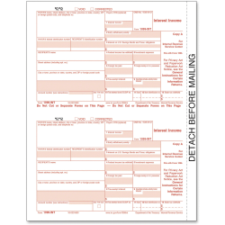 TOPS 5-part 1099-MISC Tax Forms - 5 Part - White - 50 / Pack