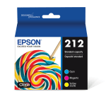 Epson 212 Claria Cyan, Magenta, Yellow Ink Cartridges, Pack Of 3, T212320-S