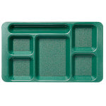 Cambro Camwear 5-Compartment Trays, 15inW, Sherwood Green, Pack Of 24 Trays