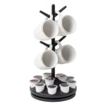 Mind Reader Single Serve Pod Organizer & Mug Tree, 11-34in H x 9-1/2in W x 9-1/2in D, Black