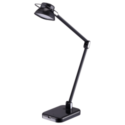 Black+Decker PureOptics Elate Dual-Arm LED Desk Task Lamp, Adjustable, 21inH, Black