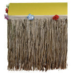 Amscan Summer Luau Natural Tissue Table Skirt, 10ft x 29in, Natural Brown Grass