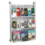 Safco Luxe Magazine Rack, 41inH x 31 3/4inW x 5inD, Silver