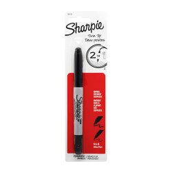 Sharpie Twin-Tip Markers - Fine, Ultra Fine Marker Point - Black Alcohol Based Ink - 1 / Pack