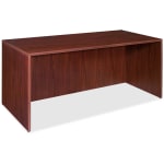 Lorell Essentials 72inW Rectangular Shell Computer Desk, Mahogany