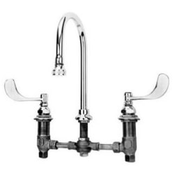 T&S Brass Deck-Mount Medical Faucet With Gooseneck Spout, 10-11/16in x 16in, Chrome