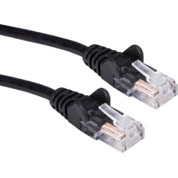 QVS 350MHz CAT5e Flexible Snagless Patch Cord - 125 ft Category 5e Network Cable for Network Device, Hub, Computer, Patch Panel - First End: 1 x RJ-45 Network - Male - Second End: 1 x RJ-45 Network - Male - Patch Cable - Black