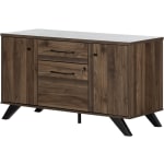 South Shore Helsy 47-3/4inW x 18-1/2inD Lateral 2-Drawer File Cabinet Credenza, Natural Walnut