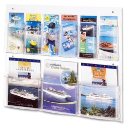 Safco Nine Compartment Magazine/Pamphlet Display - 9 Compartment(s) - Compartment Size 7in x 2in x 9.12in - 23.5in Height x 28in Width x 3in Depth - Break Resistant - Clear - Polycarbonate, Polyethylene - 1 Each