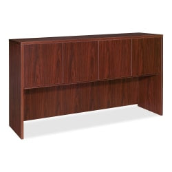 Bush Business Furniture Echo 60inW Credenza Desk with Hutch, Charcoal Maple, Standard Delivery